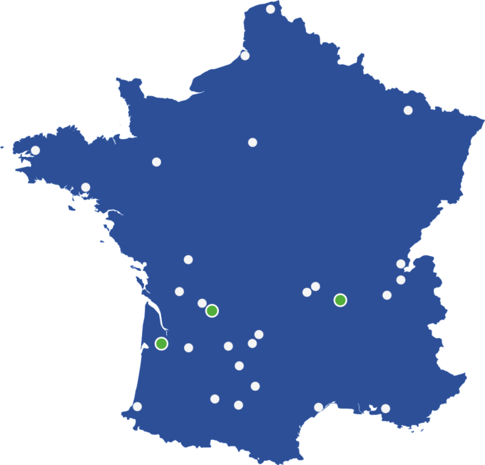 Carte de France avec clients